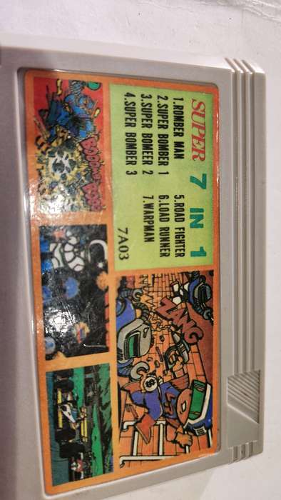 Vintage Tv Game Cartridge Famicom 7 in 1
