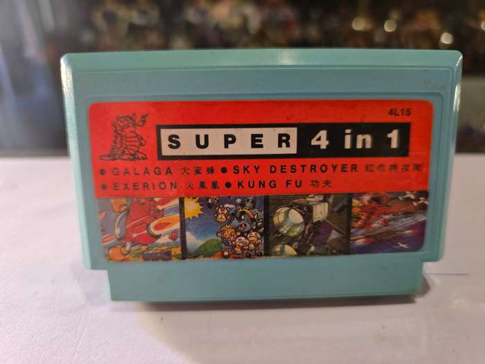 Vintage Tv Game Cartridge Famicom Super 4 in 1
