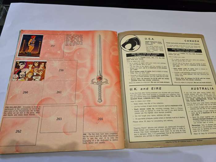 1986 Thundercats Panini Sticker Album 91/264 STICKERS PRESENT Vintage Figure