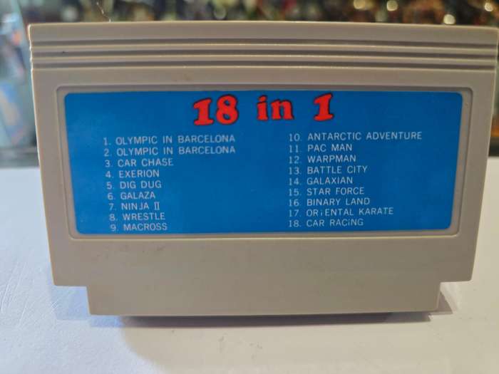 Vintage Tv Game Cartridge Famicom 18 in 1