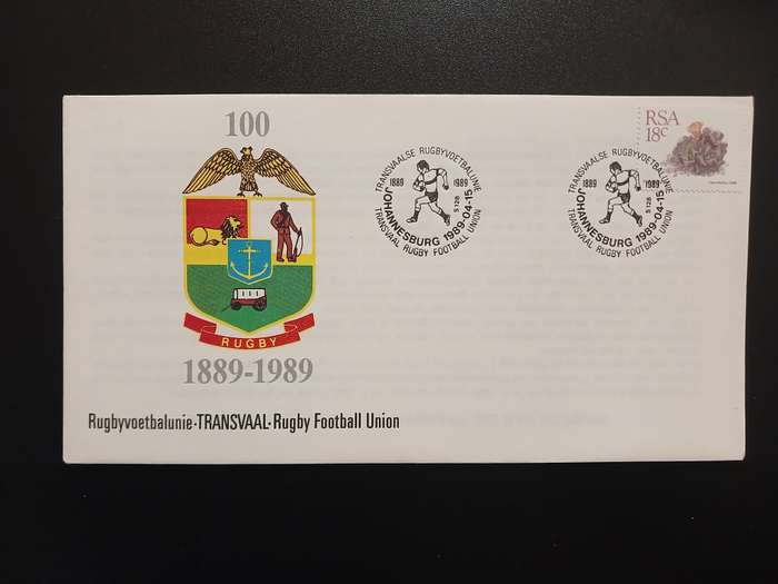 SA Stamps - 1989 Transvaal Rugby 100 Years FDC