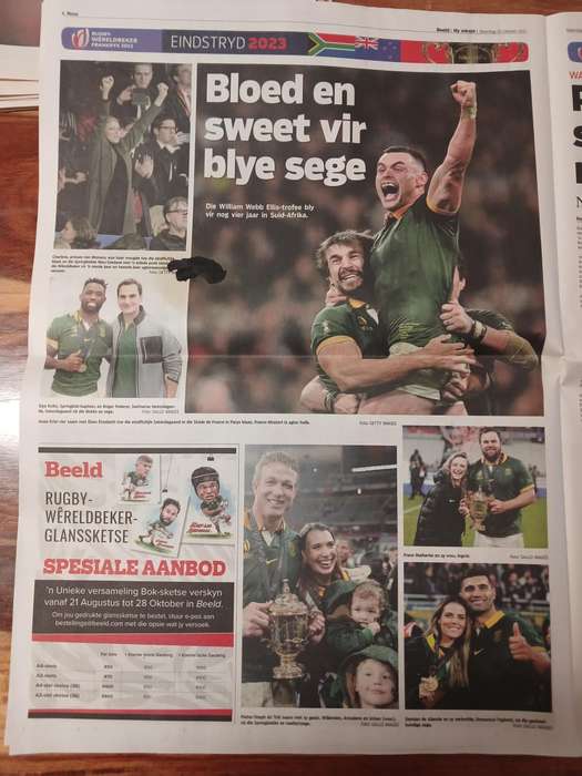 News Paper -  Springboks 2023 Rugby World Cup