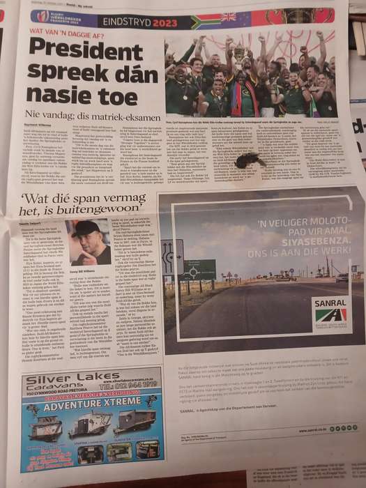News Paper -  Springboks 2023 Rugby World Cup