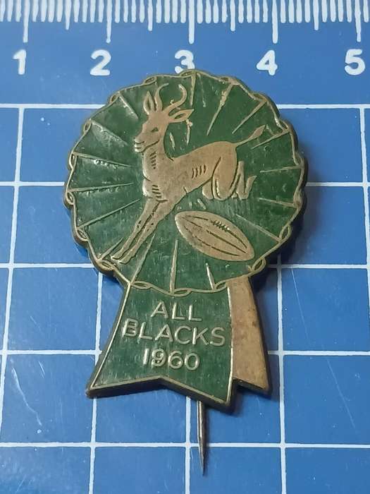 Rugby Pin / Badge Springboks vs All Blacks 1960
