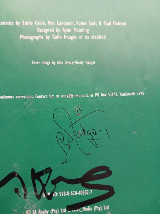 SA Rugby Annual 2008 with Percy Montgomery Signiture