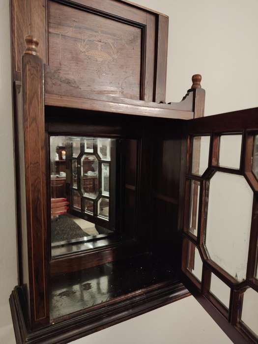 Victorian mahogany antique cigar lounge wall cabinet