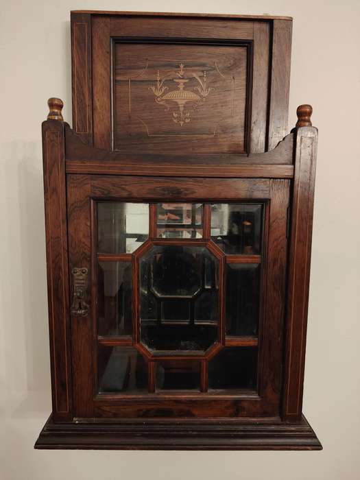 Victorian mahogany antique cigar lounge wall cabinet