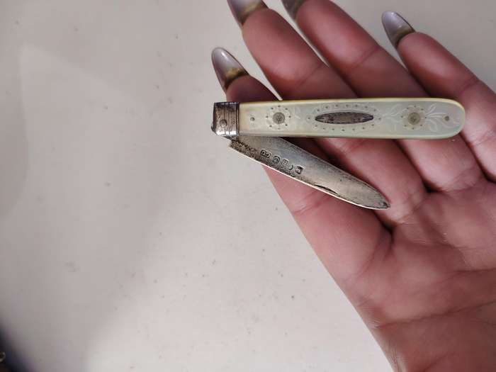 FINE EDWARDIAN SILVER&MOTHER OF PEARL PEN KNIFE