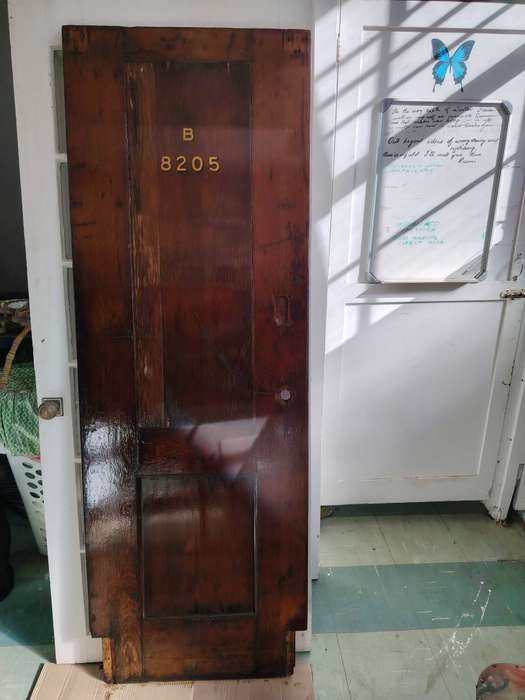 Vintage semi restored railway door