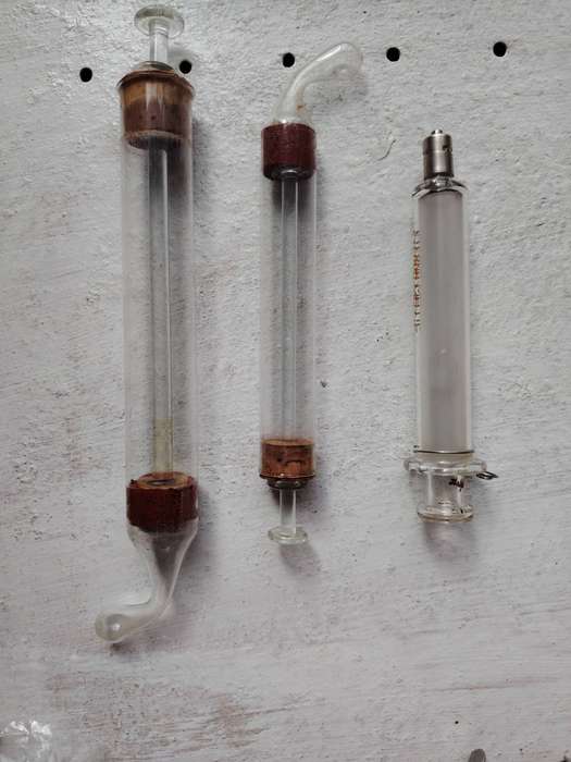 Vintage medical ear syringes