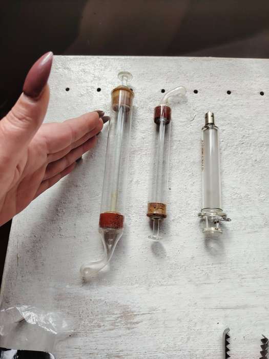 Vintage medical ear syringes