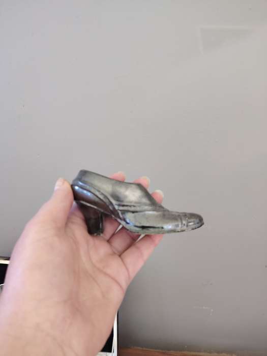 Victorian style pewter shoe ornament trinket holder