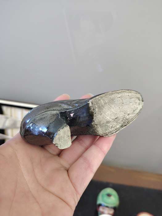 Victorian style pewter shoe ornament trinket holder