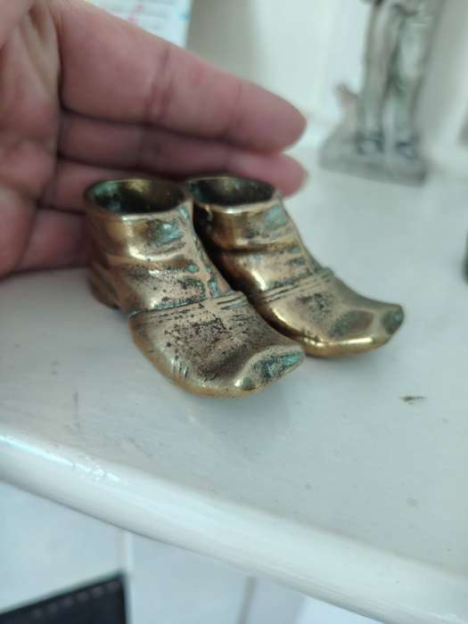 Vintage brass shoe ornaments