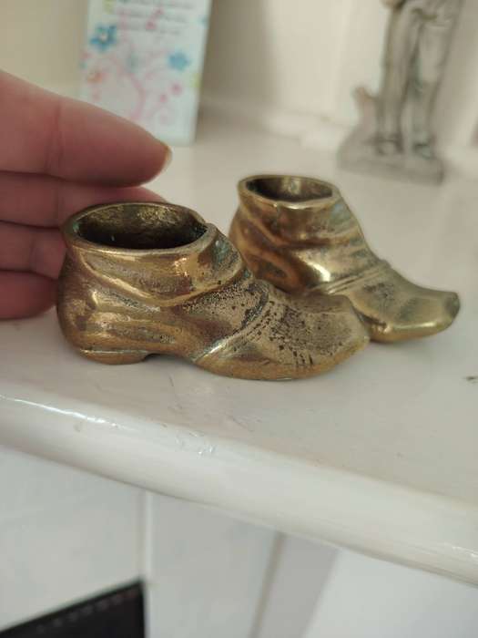 Vintage brass shoe ornaments