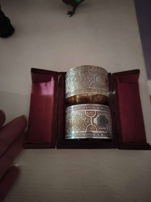 Beautiful set of plated cased serviette rings