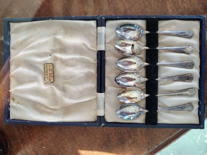 Vintage cased plated teaspoons