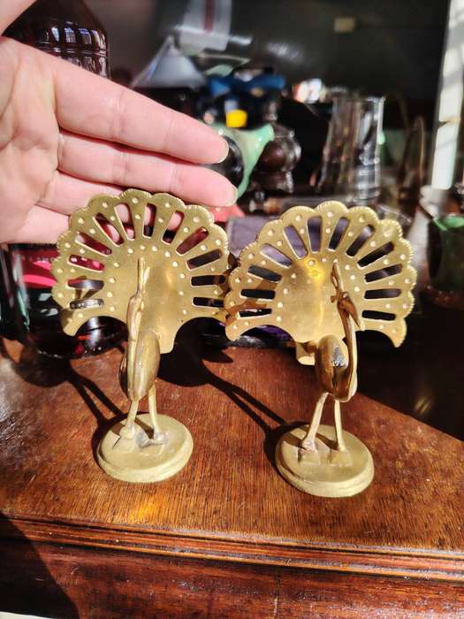 Set of beautiful brass peacock ornaments