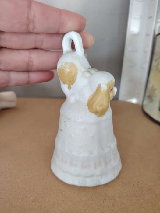 Beautiful vintage bell with doggy ceramic