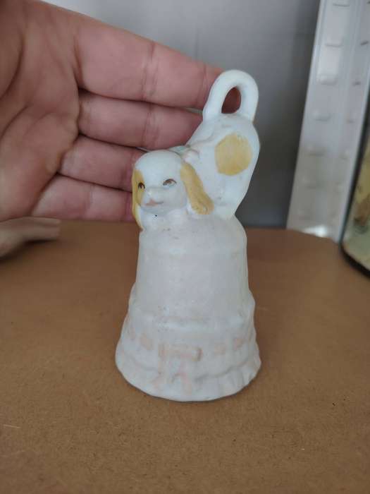 Beautiful vintage bell with doggy ceramic