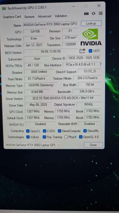 Acer predator helios 300 17" i7 11800h,RTX 3060 gaming laptop