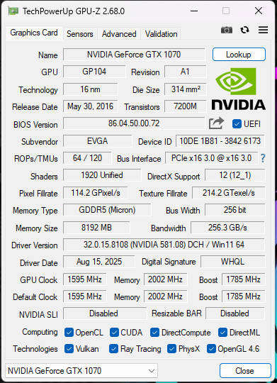 New Gaming PC with ARGB, GTX1070 8Gb GPU, i5-9400F CPU, 16Gb RAM, 512Gb NvMe, Win 11 Pro