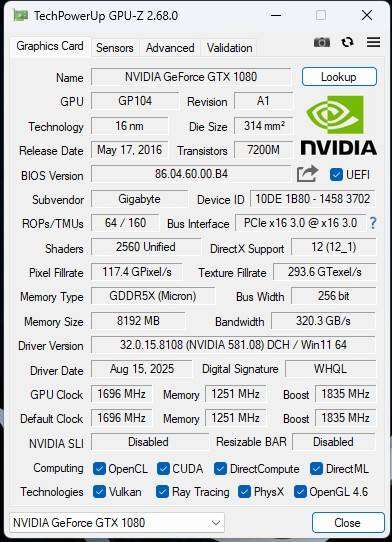 Gaming PC with ARGB, GTX 1080 8Gb GPU, i5-10400F CPU, 16Gb RAM, 512Gb NvMe, Win 11 Pro