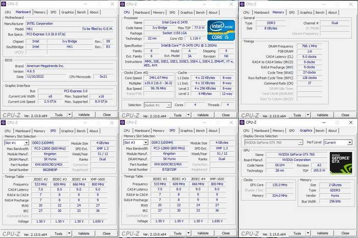 Windows 10 Desktop PC, GT 760 2Gb GPU, i5-3470 CPU, 8Gb RAM, 256Gb NvMe, DVD, Win 10 Pro
