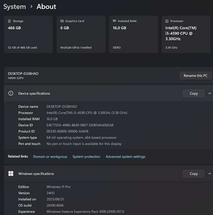 Gaming PC with static ARGB, GTX1660 Super 6Gb GPU, i5-4590 CPU, 16Gb RAM, 500Gb SSD, Win 11 Pro