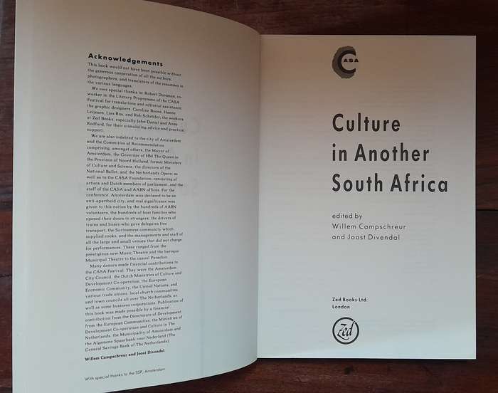 Culture in Another South Africa - Zed Cultural Studies