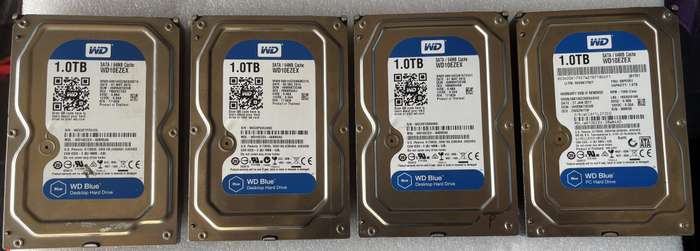 4 x 1TB WD Blue Hard Drives