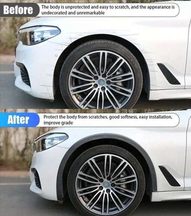 4PCS 1.5M Universal Rubber Car Mudguard Trim Strip Wheel Arch Protection Moldings