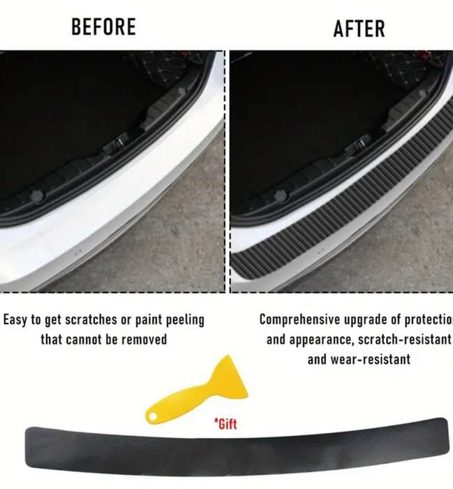 PVC 3D Carbon Fiber Rear Trunk Protector Sticker