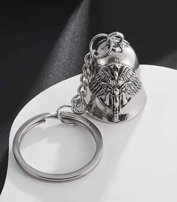 LET THIS BELL RING FOREVER! Angel Bell Motorcycle Keychain, Zinc Alloy Fashionable Keyring