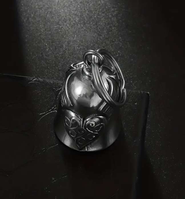 LET THIS BELL RING FOREVER! Wind Angel Wings Love Bell Pendant Motorcycle Riding Amulet Keyring