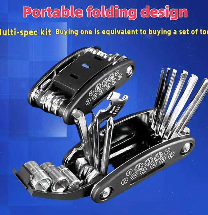 16-in-1 Stainless Steel Portable Folding Multitool with Hex Keys, Universal Screwdriver Set