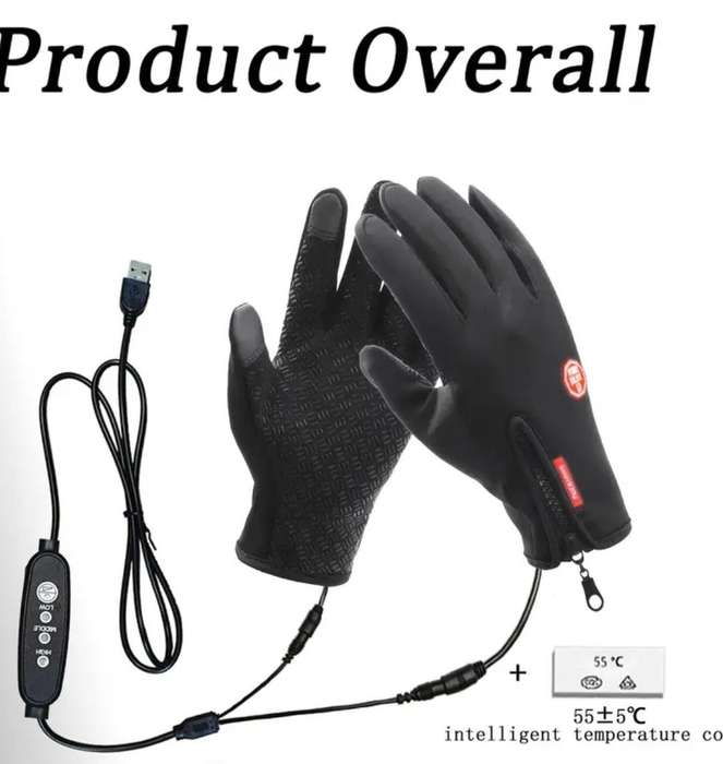 USB Heated Gloves with 3 Heat Settings Size M