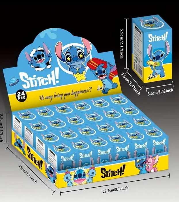 Mystery Box Set Disney 24pcs Action Figure Cartoon Character Stitch