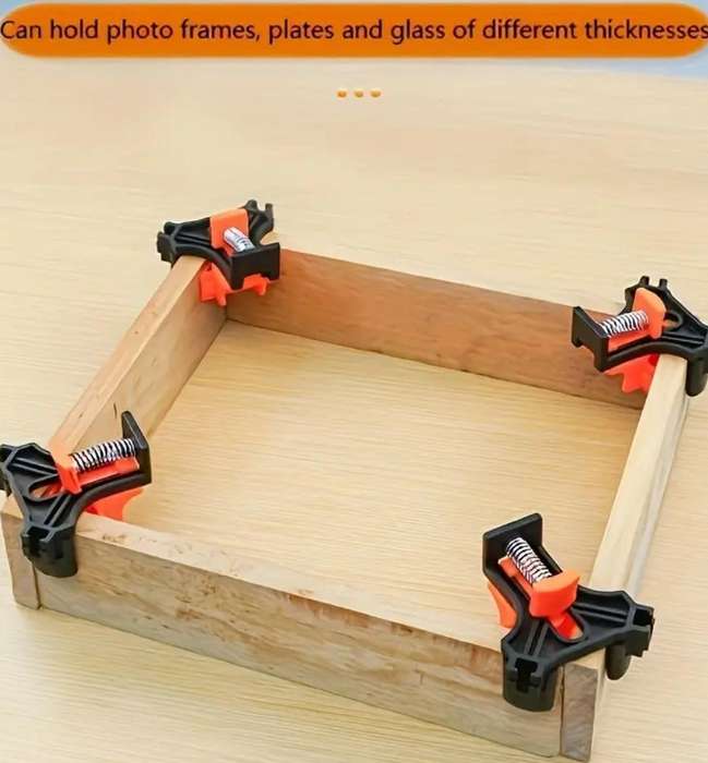 4pcs Adjustable Corner Clamps - 90 Degree Angle Grips for Woodworking