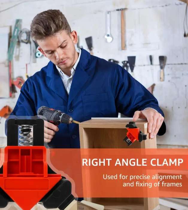 4pcs Adjustable Corner Clamps - 90 Degree Angle Grips for Woodworking