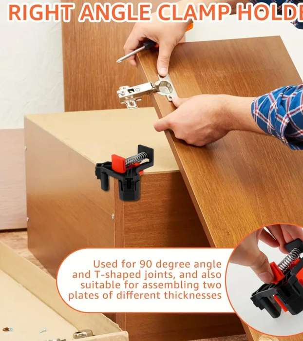4pcs Adjustable Corner Clamps - 90 Degree Angle Grips for Woodworking