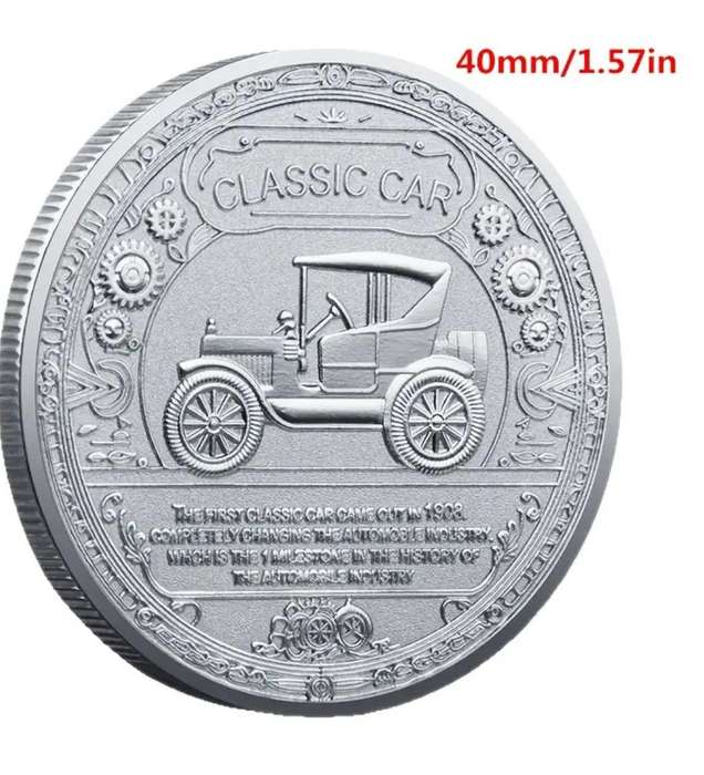 5pc Vintage Classic Car Commemorative Coins Set In Protective Capsules