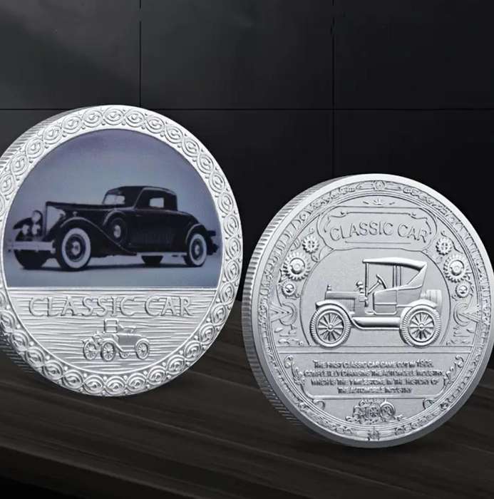 5pc Vintage Classic Car Commemorative Coins Set In Protective Capsules