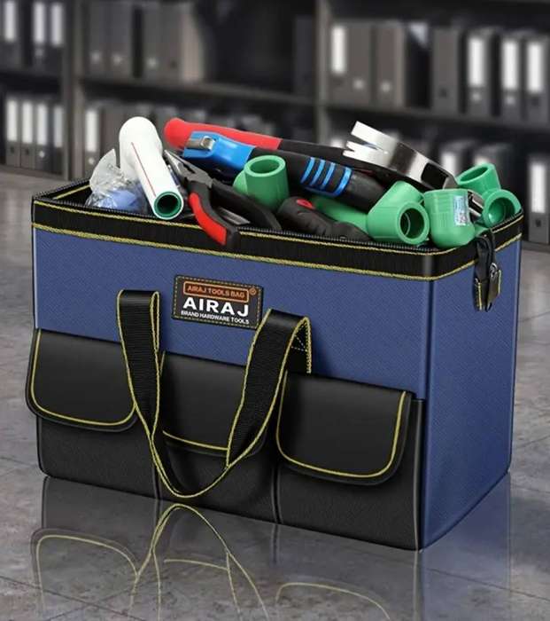 AIRAJ 3pcs Heavy-Duty Tool Bags - Large Capacity - Blue