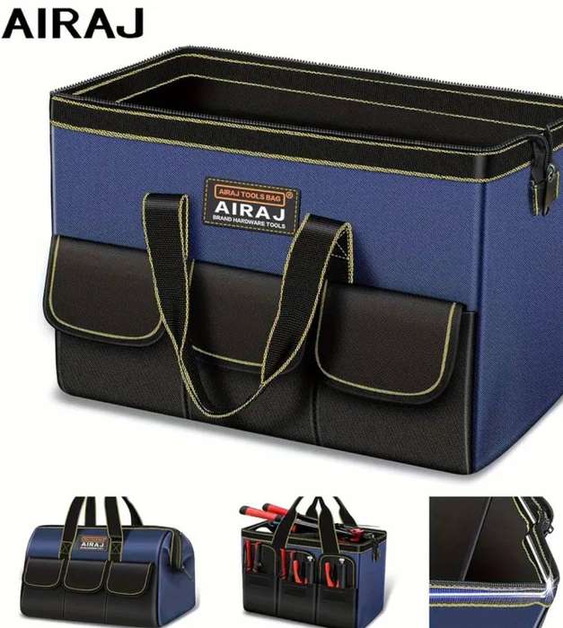 AIRAJ 3pcs Heavy-Duty Tool Bags - Large Capacity - Blue