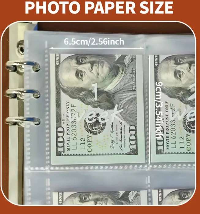 Vintage Look Savings Book with 13 Pages and 52 Card Slots for Week Savings Challenge