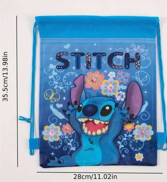 12pcs Disney Stitch Drawstring Storage Bags Officially Licensed