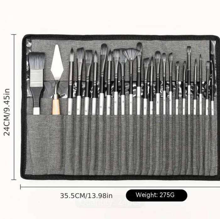 24pcs/ Set Nylon Hair Wooden Handle Watercolor Brush Pen
