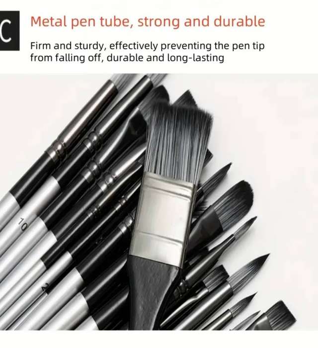 24pcs/ Set Nylon Hair Wooden Handle Watercolor Brush Pen