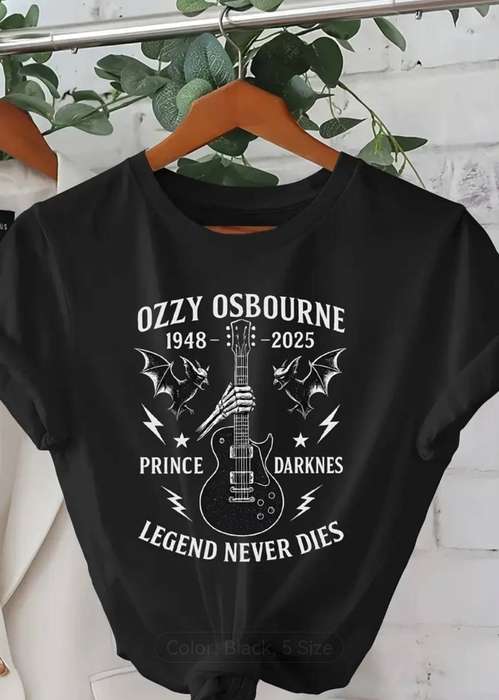 Women's Ozzy Osbourne Rock Graphic T-Shirt -  Legend Never Dies - Medium